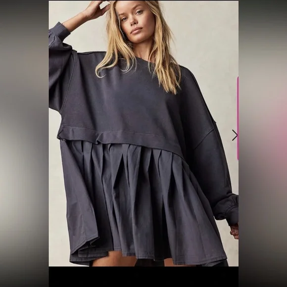 NWOT Free People Eleanor Sweatshirt Top Dress size Medium - Picture 4 of 8